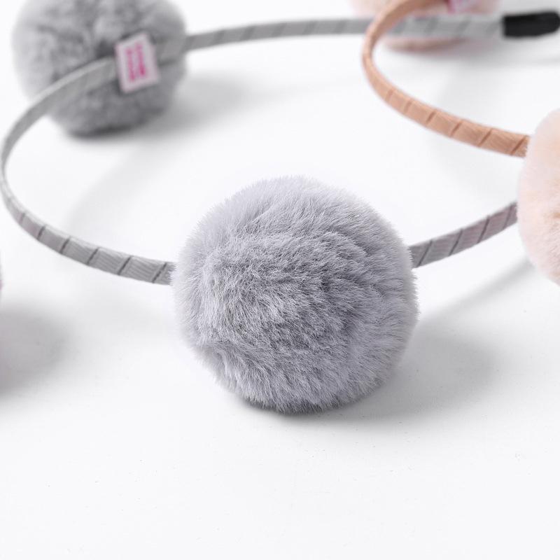 Băng Đô Bờm Cài Tóc Cục Bông Gấu Tròn Lông Mịn Siêu Cute Mainia Shop