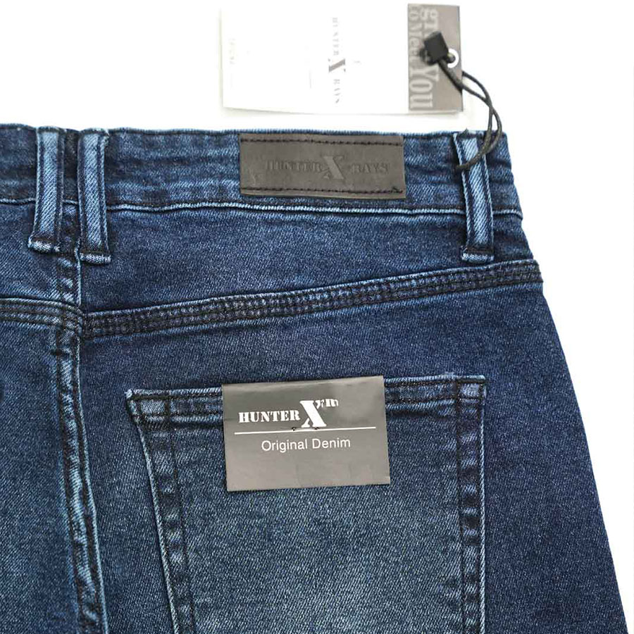 Quần Short Jeans Nam Cao Cấp HUNTER X-RAYS Form Slimfit Thun Màu Xanh Đẹp S67