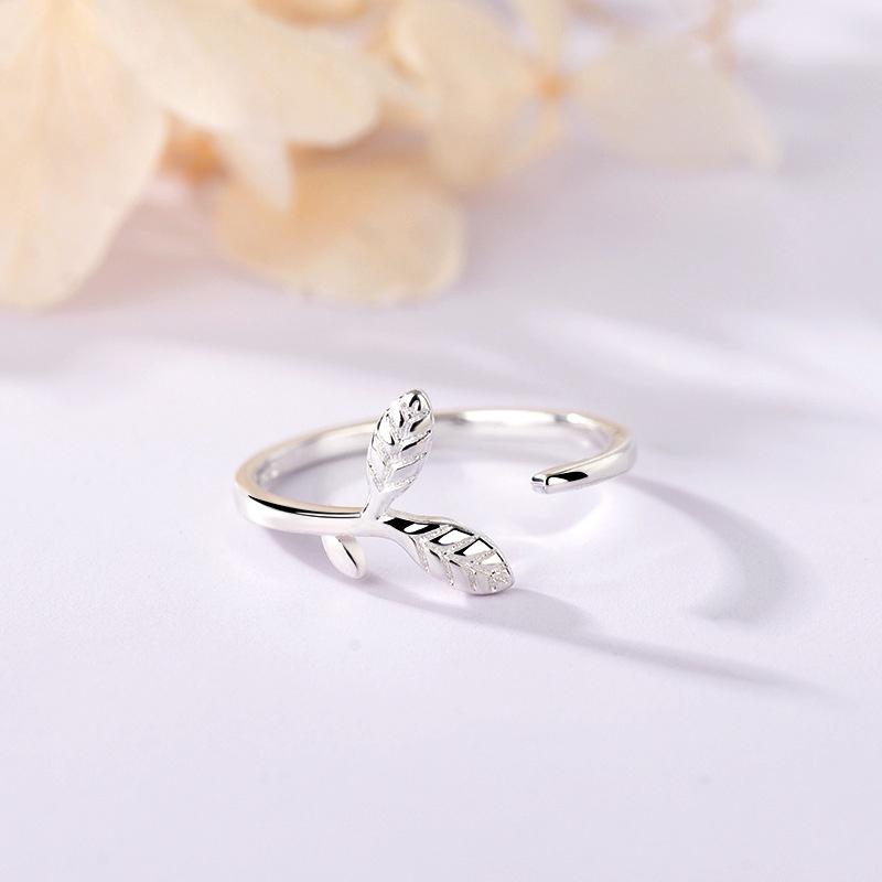 Nhẫn bạc nữ ATJ9102, nhẫn nữ thiết kế kiểu hở hình lá phong Maple leaf ring ANTA Jewelry