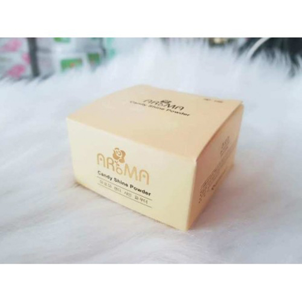 Phấn phủ bột kiềm dầu Aroma Candy Shine Powder Hàn Quốc 10g No.103 Da trắng hồng tặng kèm móc khoá