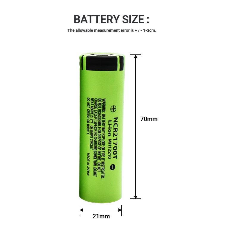 100% Nguyên bản 21700 NCR21700T Lithium-Akku 4800mAh 3,7 V 40A Hohe-entladung Pin Li-Ion Màu sắc: Vàng