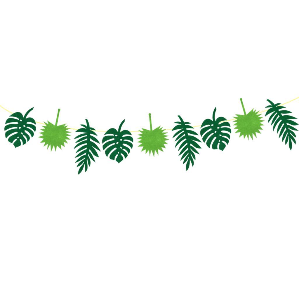 Hawaiian Tropical Leaves Leaf Banner Garland Luau Party Decoration
