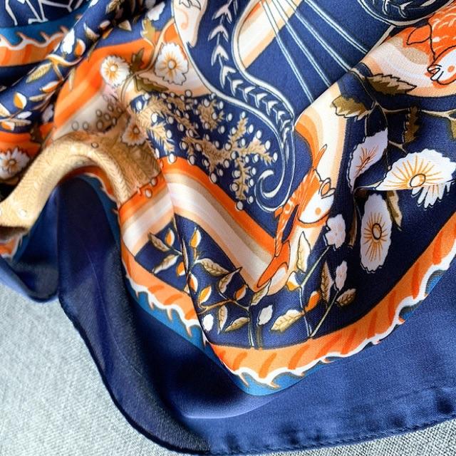 Khăn lụa vuông choàng cổ thanh lịch size 90x90cm đa năng quấn áo yếm - Khăn turban