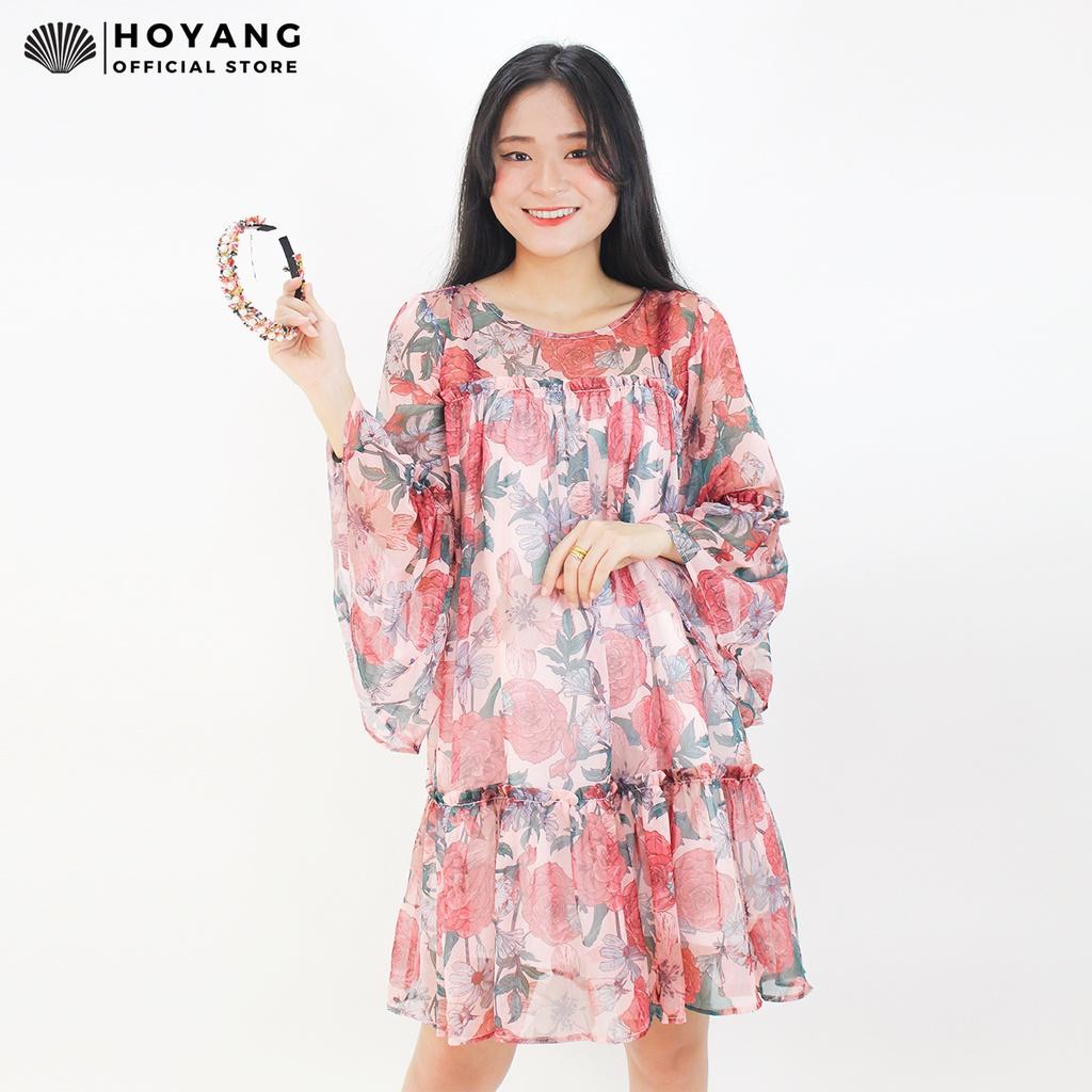 Đầm Tơ Baby Doll In Hoa HOYANG DHY39