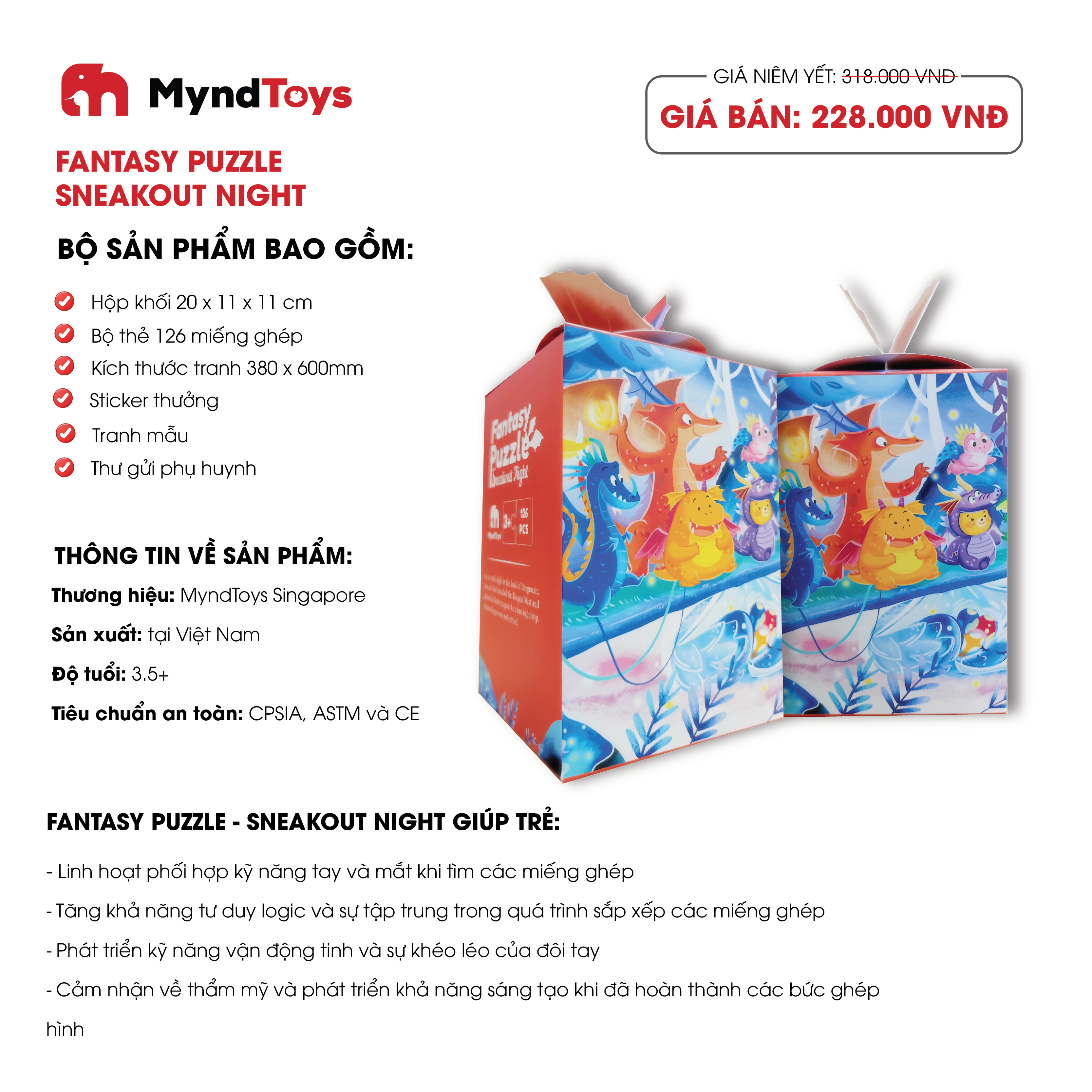 Đồ chơi ghép tranh trí tuệ Myndtoys Fantasy Puzzle – Sneakout Night cho bé từ 3 tuổi