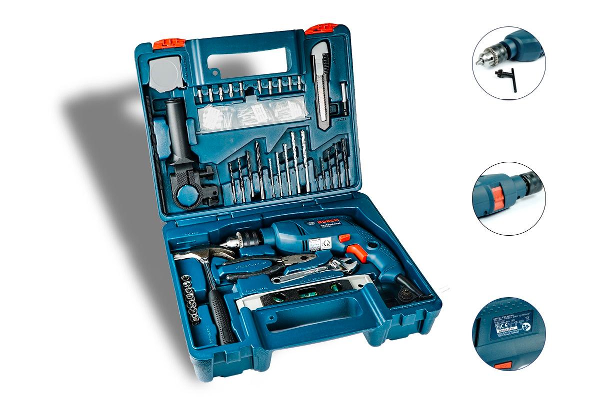 MÁY KHOAN ĐỘNG LỰC 550W 13MM BOSCH GSB 550 SET (BỘ PHỤ KIỆN 100 MÓN) - HÀNG CHÍNH HÃNG