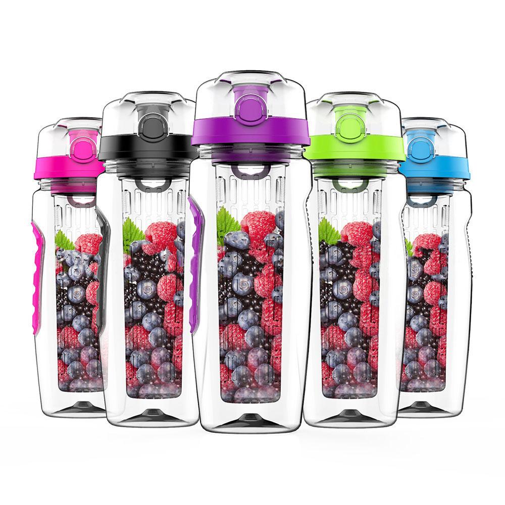 1000Ml Nước Trái Cây Bình Bpa Nhựa Thể Thao Trái Cây Gỉ Màng Nước Chai Với Gỉ Màng Nước Bình Lắc Uống Chai nước