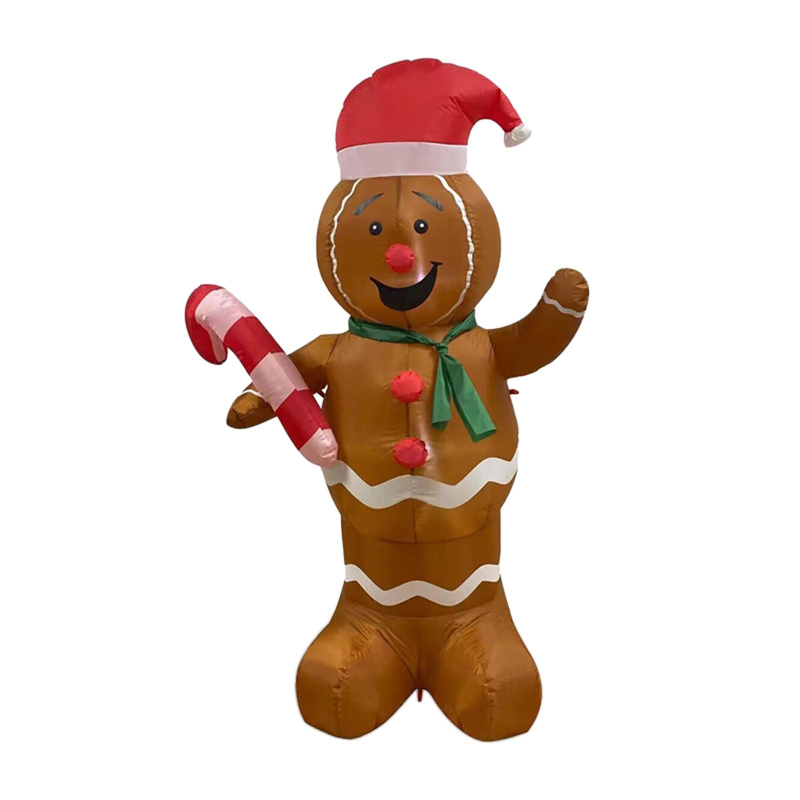 Inflatable Festive Decoration Gingerbread Man with Candy Canes for Yard