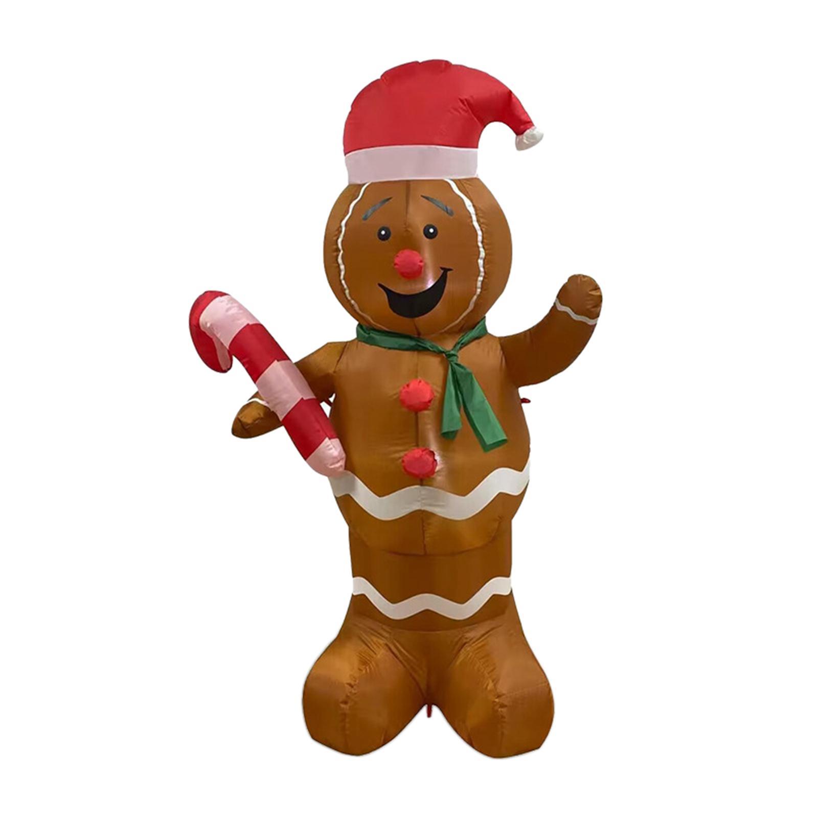 5ft Festive Decoration Gingerbread Man with LED Lights Reusable ,Adorable Inflatable for Yard Indoor Party Decoration Outdoor Decorations