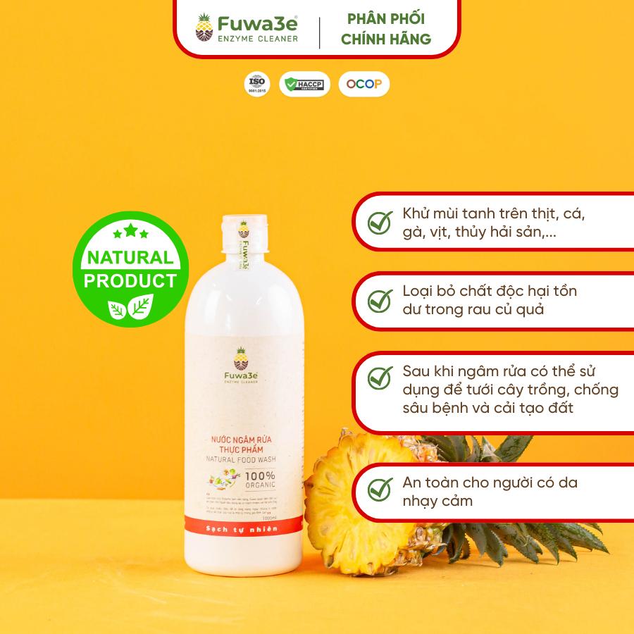Nước ngâm rửa thực phẩm Fuwa3e mini 100ml - dung dịch Enzyme giúp khử mùi tanh cá, khử độc hoa quả
