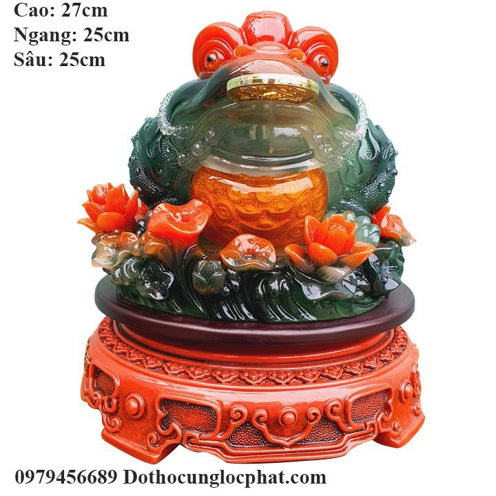 Tượng Cóc Ngậm Tiền Vàng Cao 27cm
