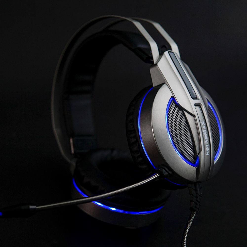 Tai Nghe Chơi Game Âm thanh Vòm 7.1 Có Đèn LED RGB SoundMax AH712 | Tai Nghe Chụp Tai Có Micro Tích Hợp SoundMax AH-712 | Gaming Headset - Hàng Chính Hãng