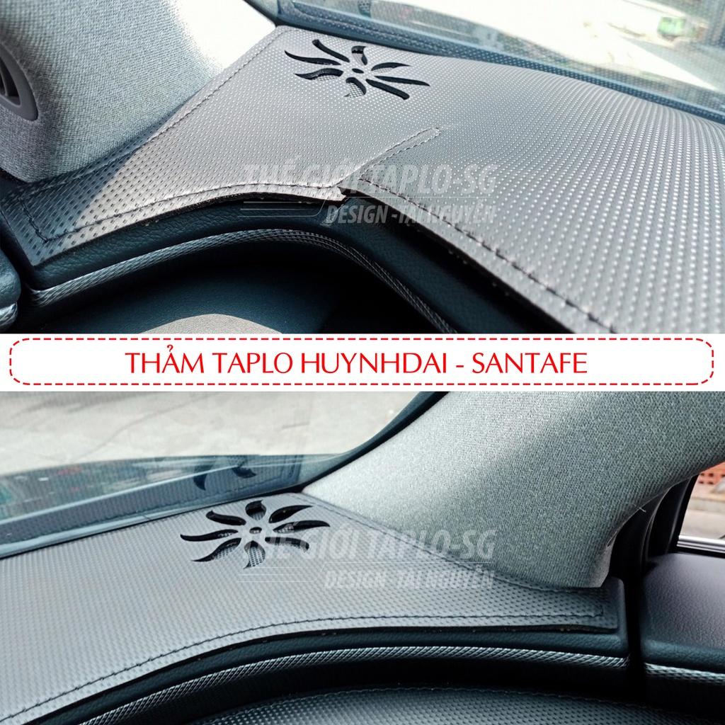 Thảm Taplo Chống Nắng ô tô dành cho huynhdai santafe đời 2018 đến 2022 da cacbon cao cấp chuẩn form Sang-Xịn-Mịn