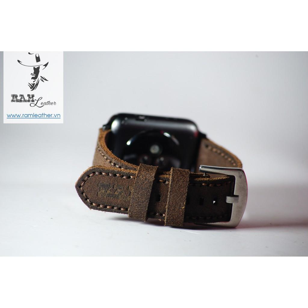 DÂY ĐỒNG HỒ DA BÒ HANDMADE - RAM MÀI NHÁM