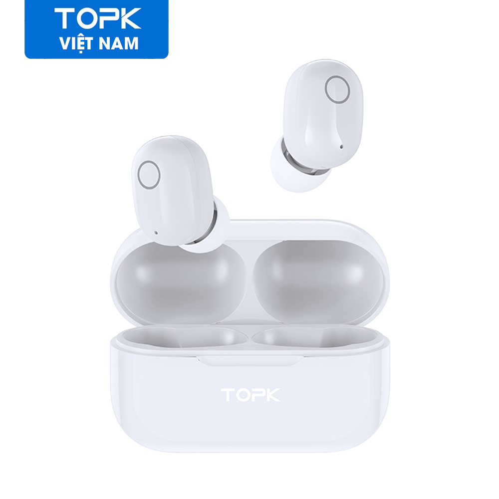 Tai nghe không dây TOPK T12 bluetooth 5.0  cho iPhone 12 Pro Max Samsung Huawei OPPO Vivo - hàng chính hãng