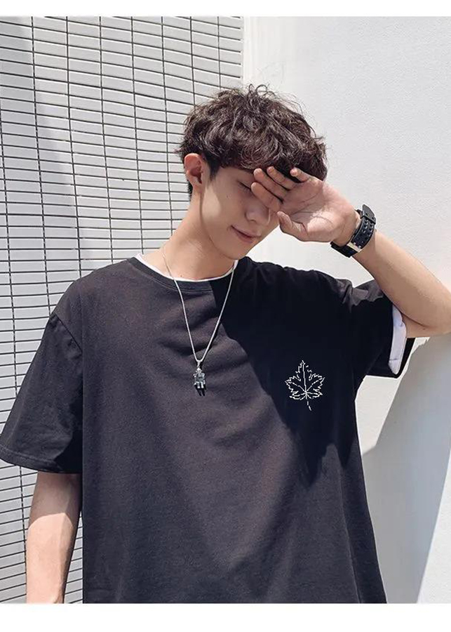 Áo Nam Form rộng chất vải cotton Trùm Unisex in decal hình Hàn Quốc LEAF