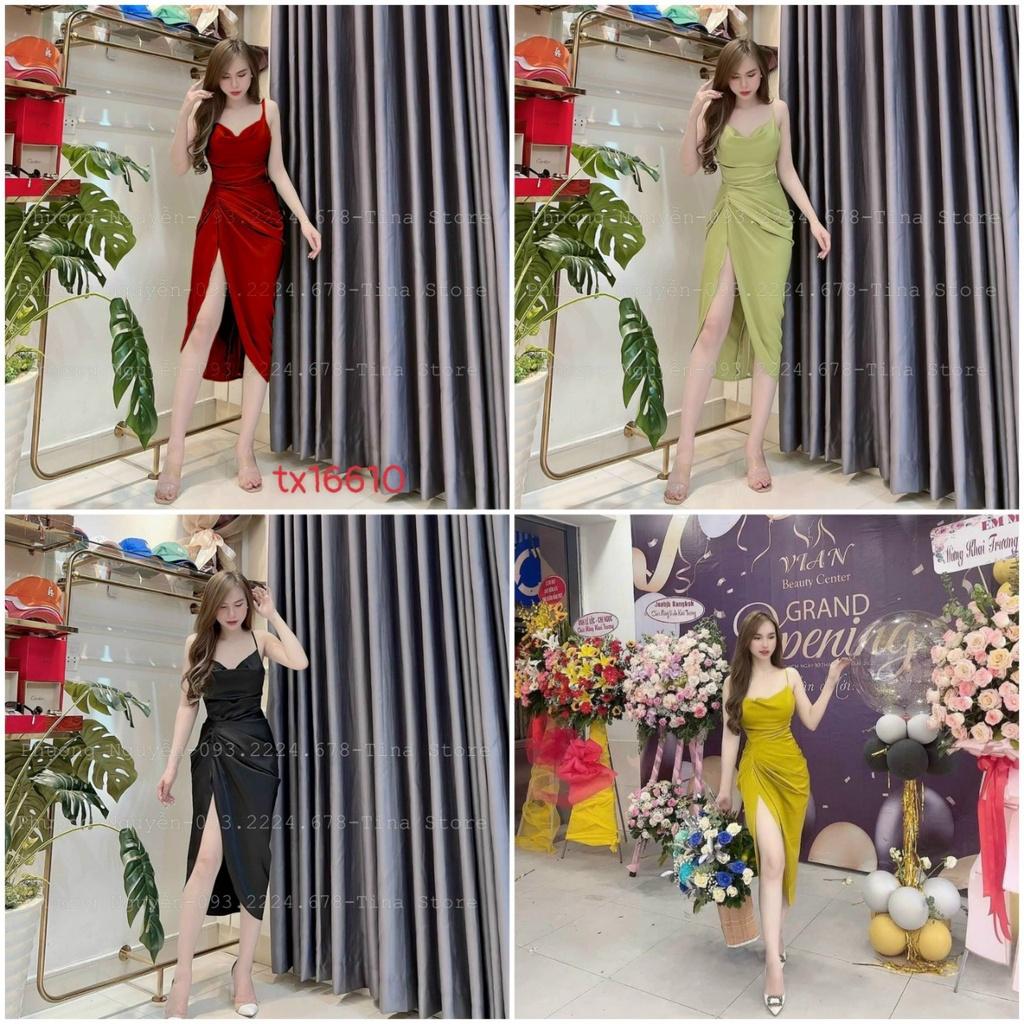 Đầm body dự tiệc 2s cổ đỗ xếp ly phom chuẩn đẹp