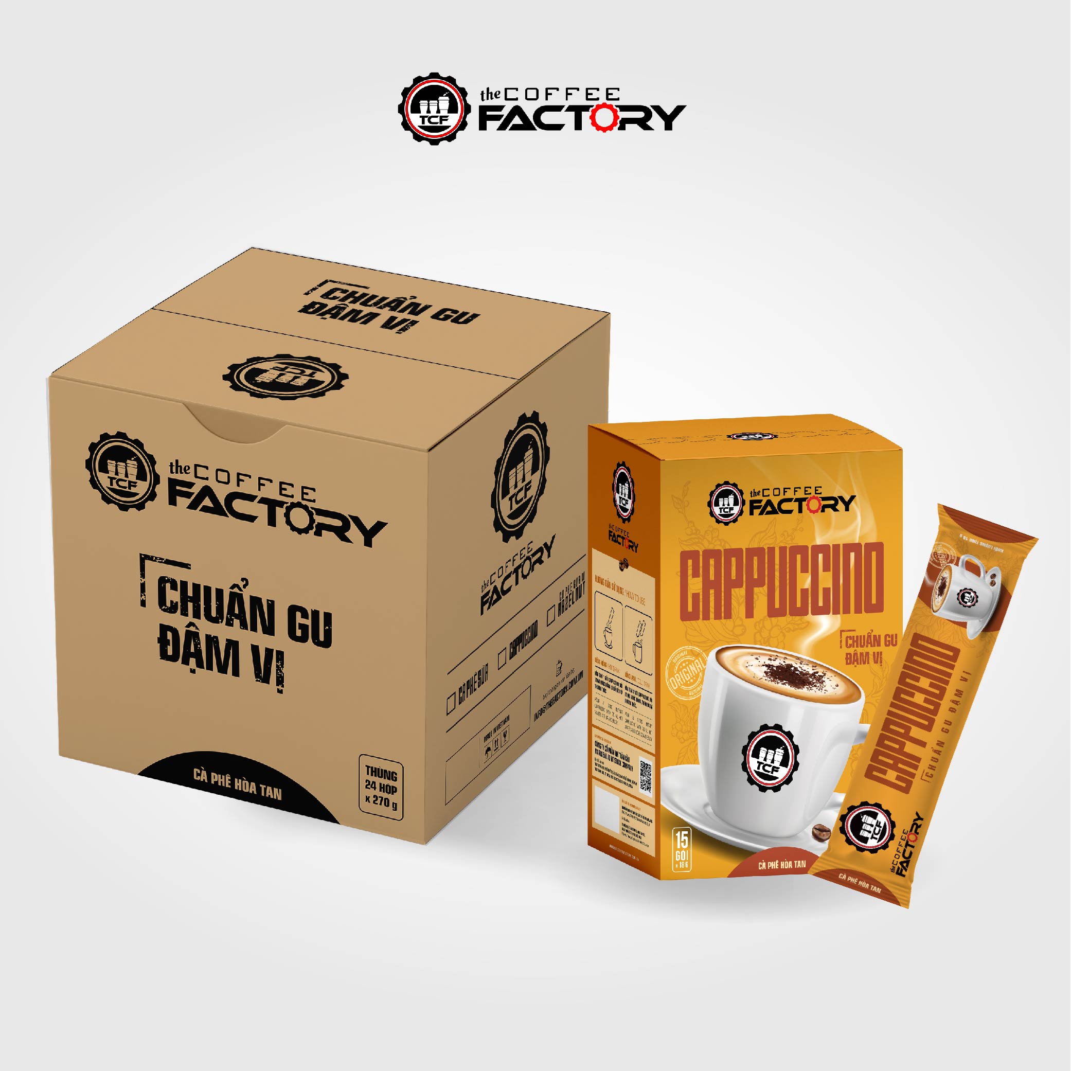 Thùng 24 hộp cà phê Cappuccino hòa tan The Coffee Factory