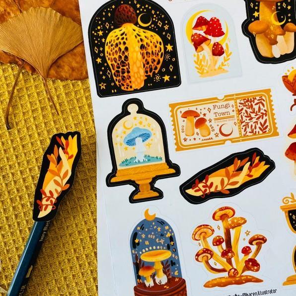 Sticker sheet mushroom dream - chuyên dán, trang trí sổ nhật kí, sổ tay | Bullet journal sticker - unim061