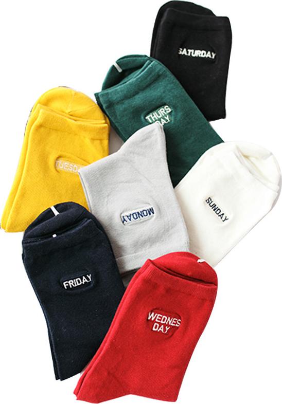 Set vớ tuần 7 ngày  cổ trung cho nữ - Kèm túi đựng