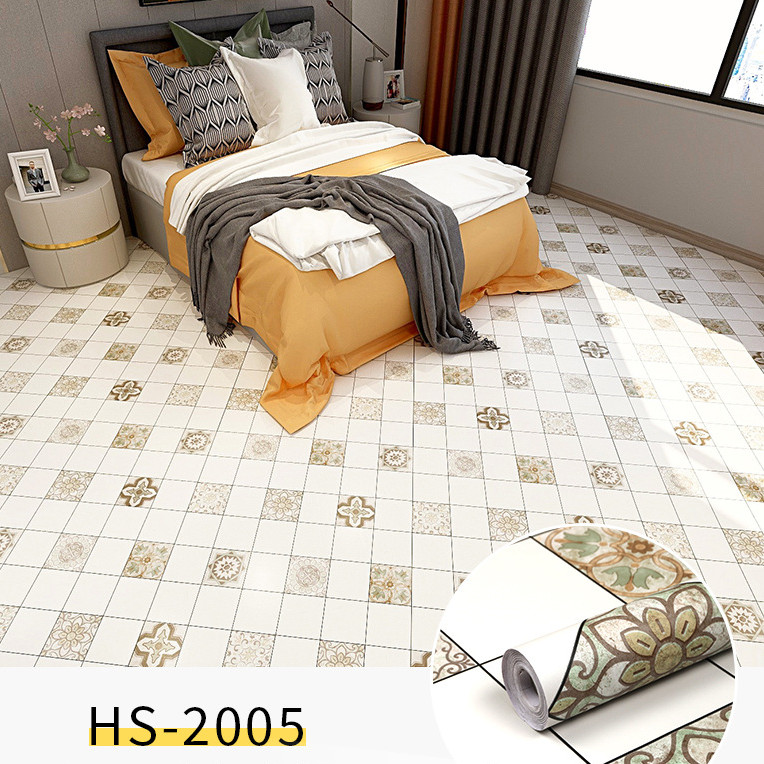 CUỘN 3 mét decal giấy dán nền dán sàn nhà Ô GẠCH HS2005 KHỔ 60CM KEO SẴN