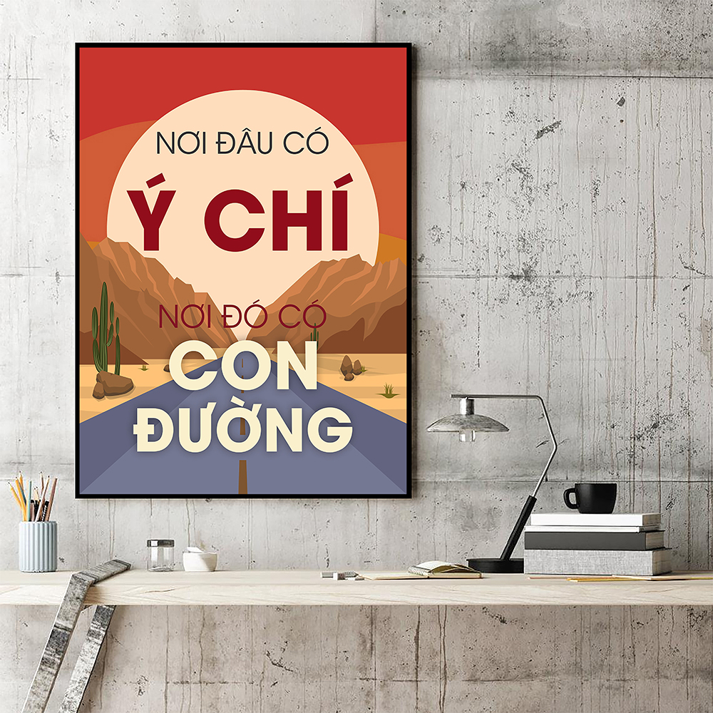 Tranh động lực Nơi đâu có ý chí, nơi đó có con đường-Model: AZ1-0556