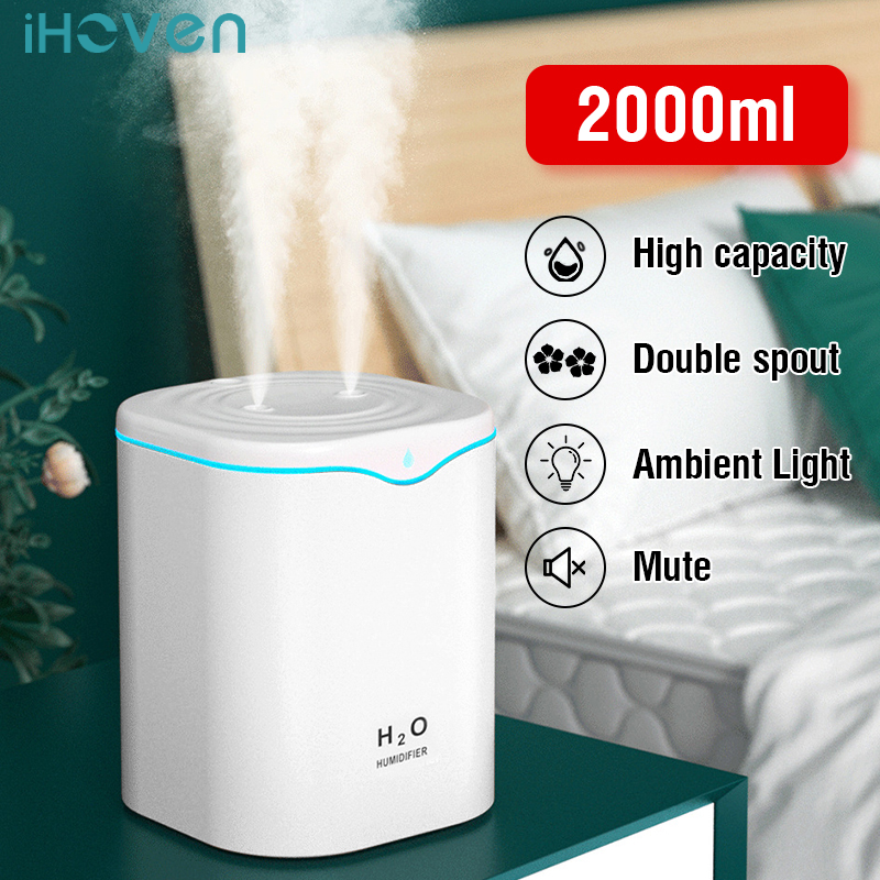 2000ML USB Máy Tạo Độ Ẩm Không Khí Máy Xông Khuếch Tán Đôi Xịt Cổng Tinh Dầu Khuếch Tán Hương Thơm Mát Phun Sương Tạo Phun Sương Tạo Ẩm Hình Ếch Con Cho Nhà Văn Phòng