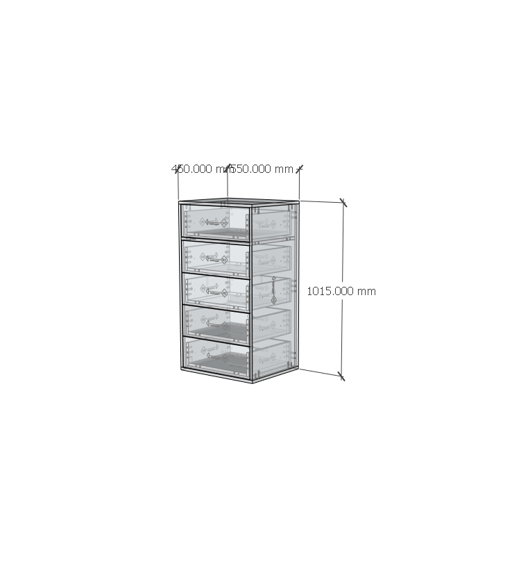 HAPPY FURNITURE , ZACY - Tủ lưu trữ 5 ngăn kéo , THK_216 , 55cm x 45cm x 102cm DxRxC, Sản phẩm phổ thông