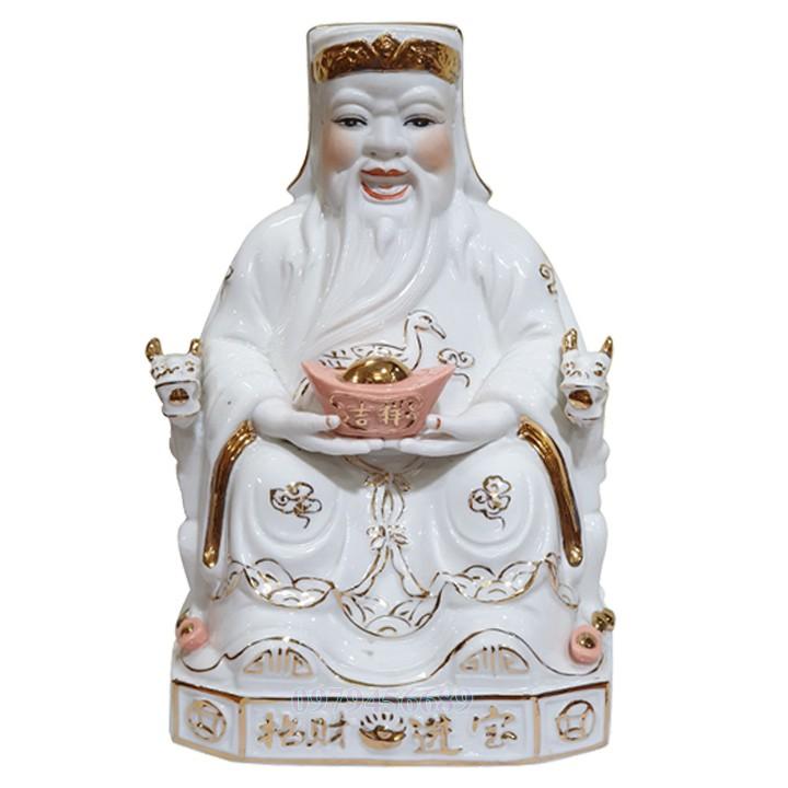 Cặp tượng thần tài ông địa sứ trắng 11 inch - M1.3