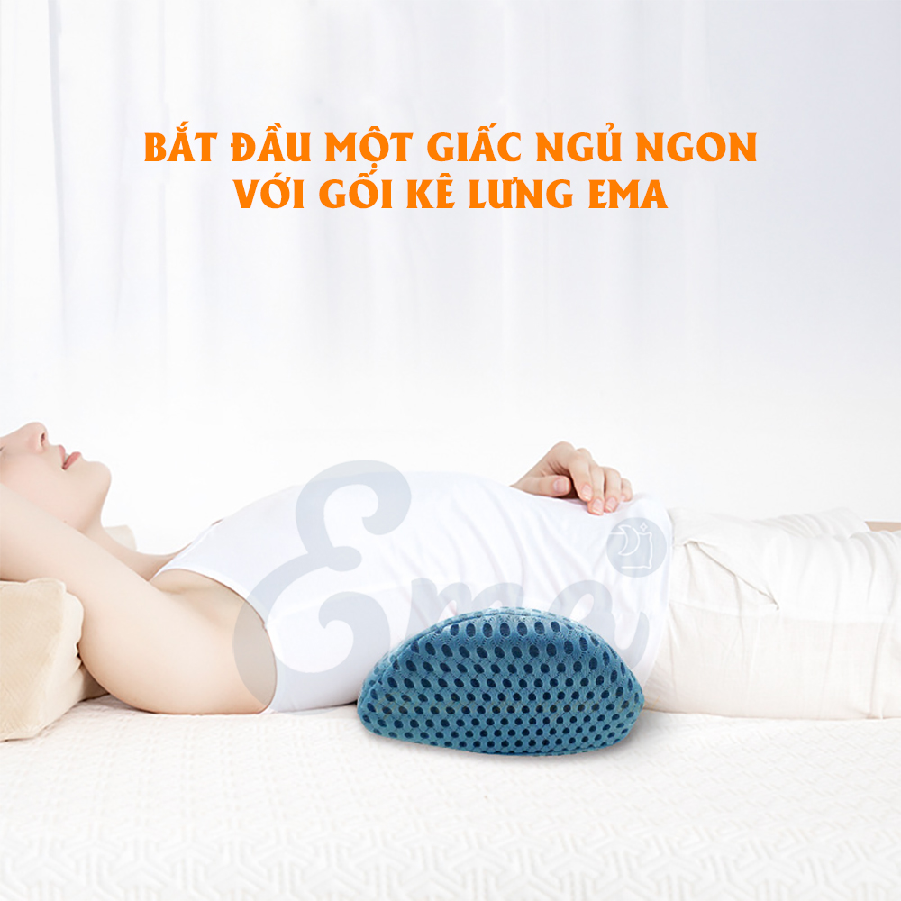 Gối kê lưng Ema cho người đau mỏi thắt lưng, thoát vị đĩa đệm, bà bầu, người cao tuổi, dân văn phòng...