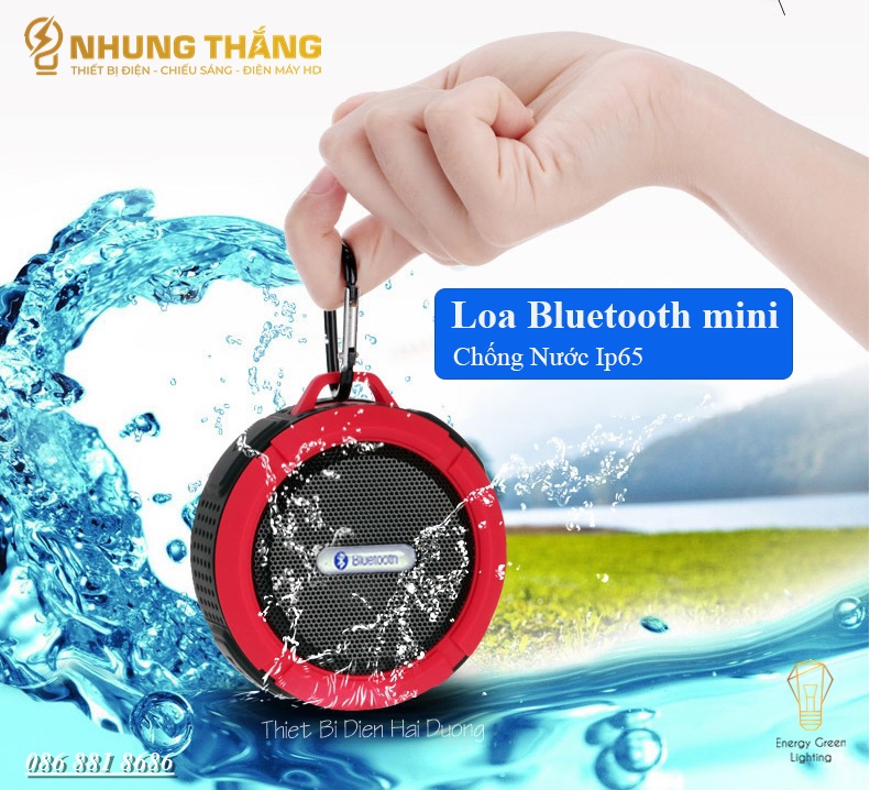 Loa Bluetooth Di Động C6 Chống Nước - Hỗ Trợ Khe Cắm Thẻ Nhớ - USB - Dung Lượng Pin Lớn -Nhiều Màu Sắc - Có video