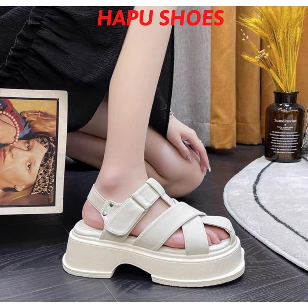 Giày sandal rọ chiến binh 3 nan đế khoét cao 5cm FULLBOX