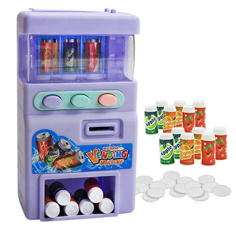 Nhà phân phối đồ uống tự động mini với tiền tệ, đồ chơi vui nhộn và dễ thương cho trẻ em, mô phỏng, thời gian trọn đời