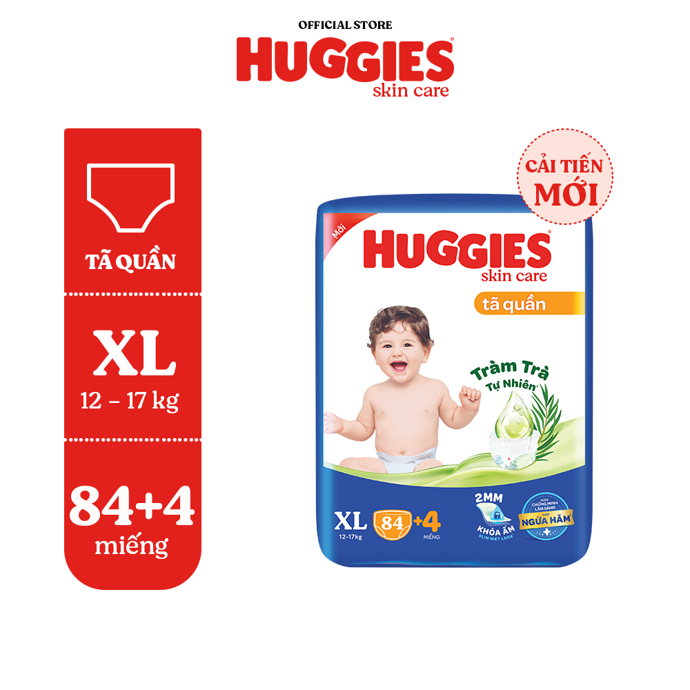 Tã quần Huggies Skincare Mega Jumbo M106/L96+8/XL84+4/XXL76+4