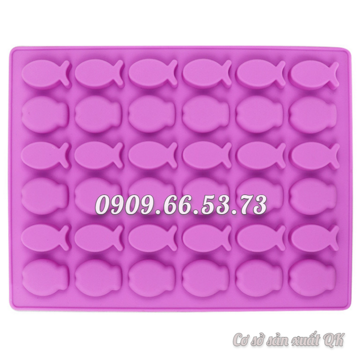 Khuôn làm rau câu, socola, kẹo kẻo silicon 36 con cá - Mã số 1198