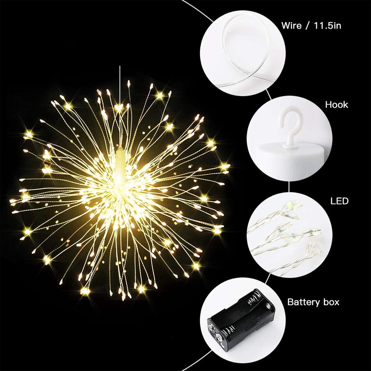 Đèn Trang Trí Đèn LED Nổ, Đèn LED Giáng Sinh 120 8 Chế Độ Hộp Pin Điều Khiển Từ Xa Dây Đồng Dây Chống Nước IP66
