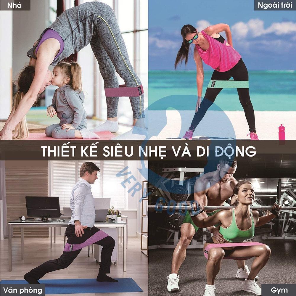 Dây kháng lực tập gym, dây kháng lực tập mông tay chân đùi dây vải Power mini Band đàn hồi phụ kiện tập gym SP002