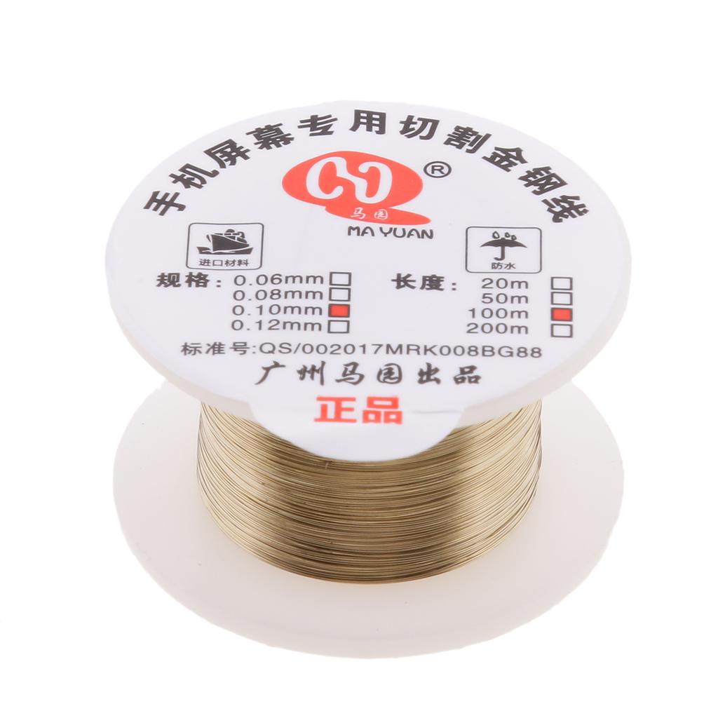 2 Pieces High Hardness Gold Alloy Wire LCD Separator Screen Glass Cutting Separation Line Repair for iPhone for SAMSUNG HTC Huawei and Many Other Smart Phones 100 m Length