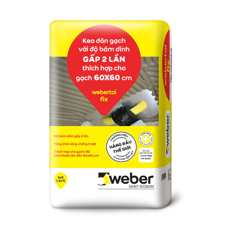 Keo dán gạch Weber Taifix  với độ bám dính GẤP 2 LẦN