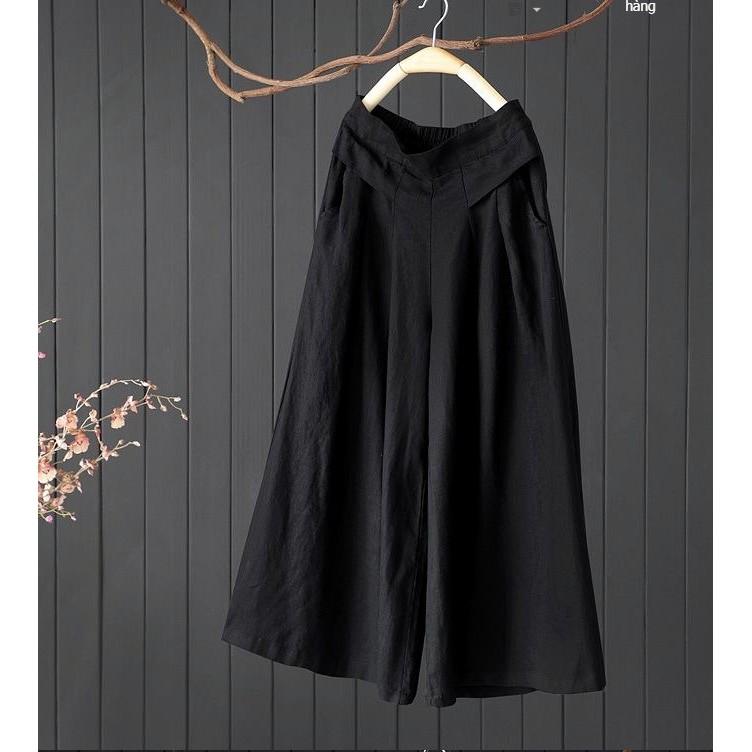 Quần nữ ống suông- chất liệu đũi - Full size