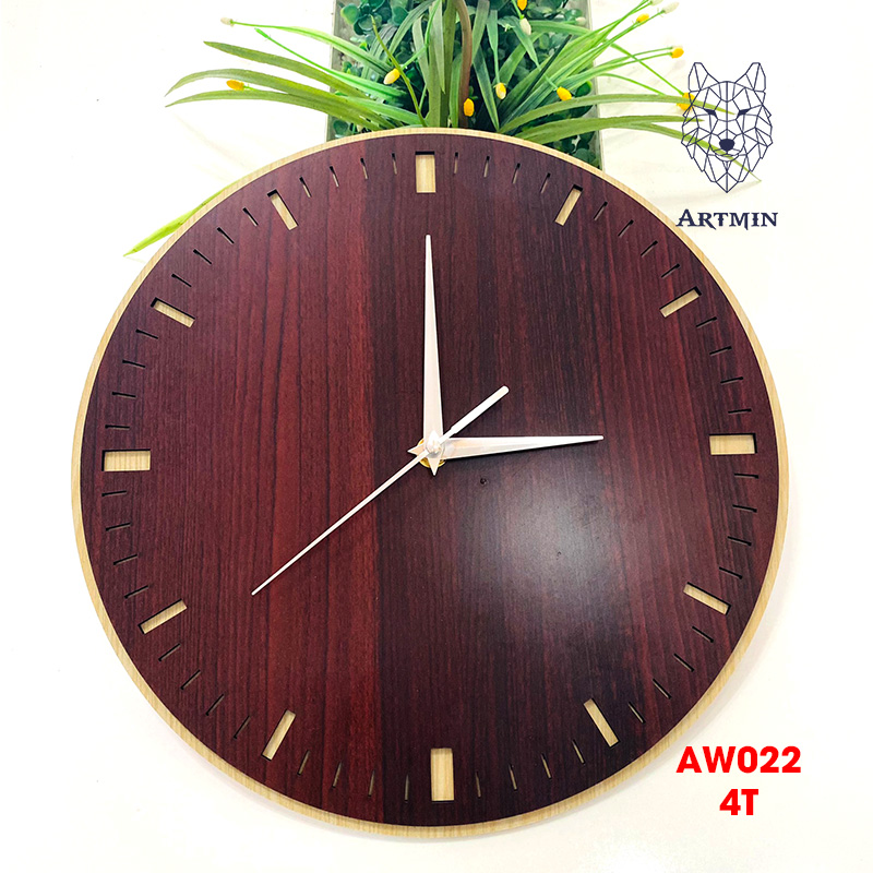 AW022 - Đồng Hồ Gỗ Treo Tường – Décor Trang Trí Phong Cách Mới