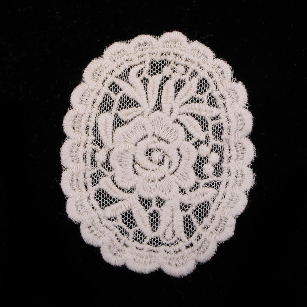 5 Pieces Embroidery Lace Appliques for Clothes Dress Decor Rose