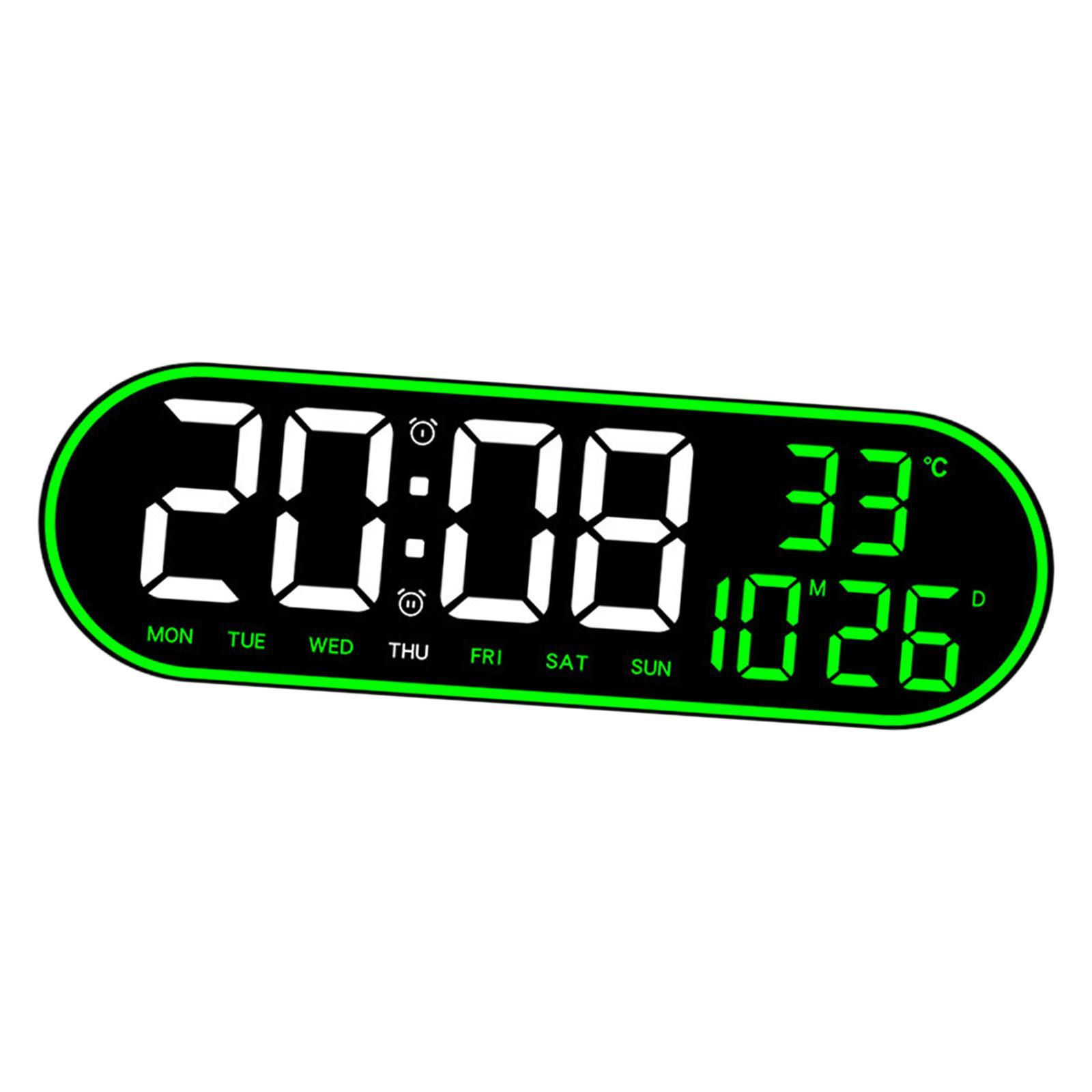 LED Wall Clock Table Clock Temperature Multifunctional Adjustable Silent Wall Mounted Remote Control Alarm Clock for Study Room Home Bedroom