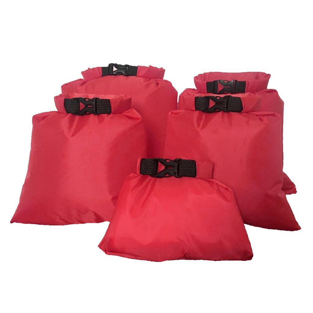 5 Sizes Set Waterproof Dry  Storage Pack Camping Rafting pack Red