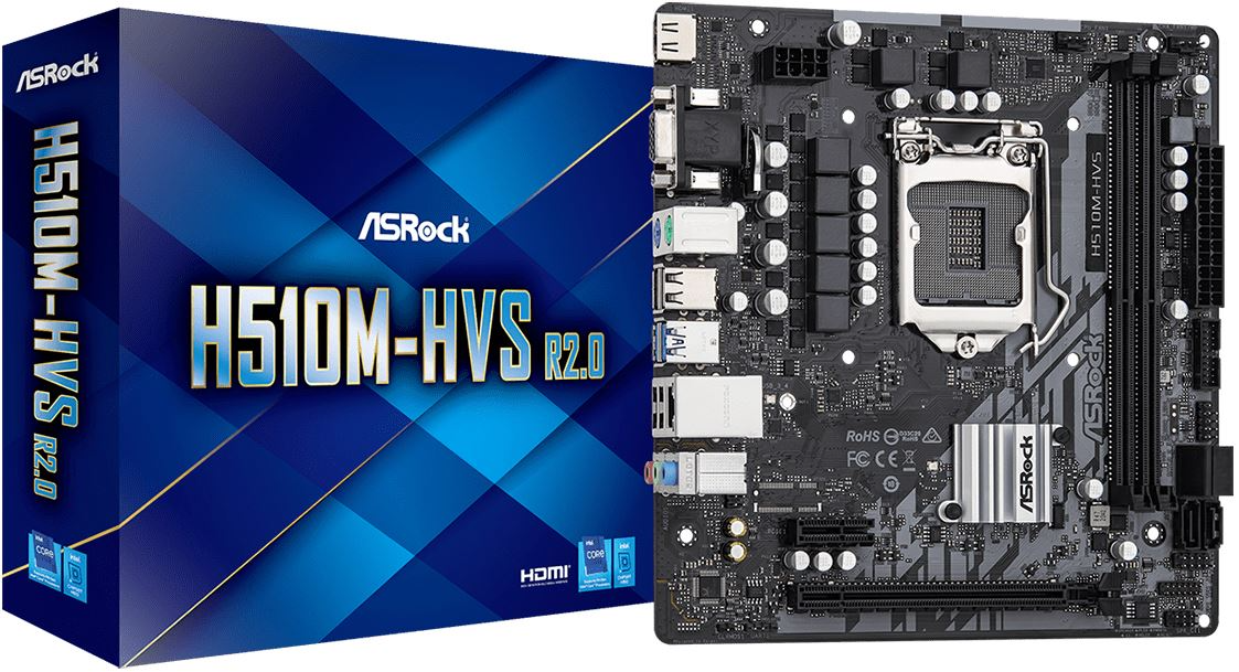 Bo mạch chủ Mainboard Asrock H510M - HVS R2.0- Hàng Chính Hãng