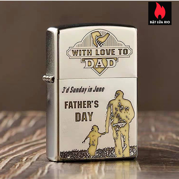 Bật Lửa Zippo 250/205 Khắc Father’S Day – Ngày Của Cha 02 – Zippo 250/205.Fatherday02