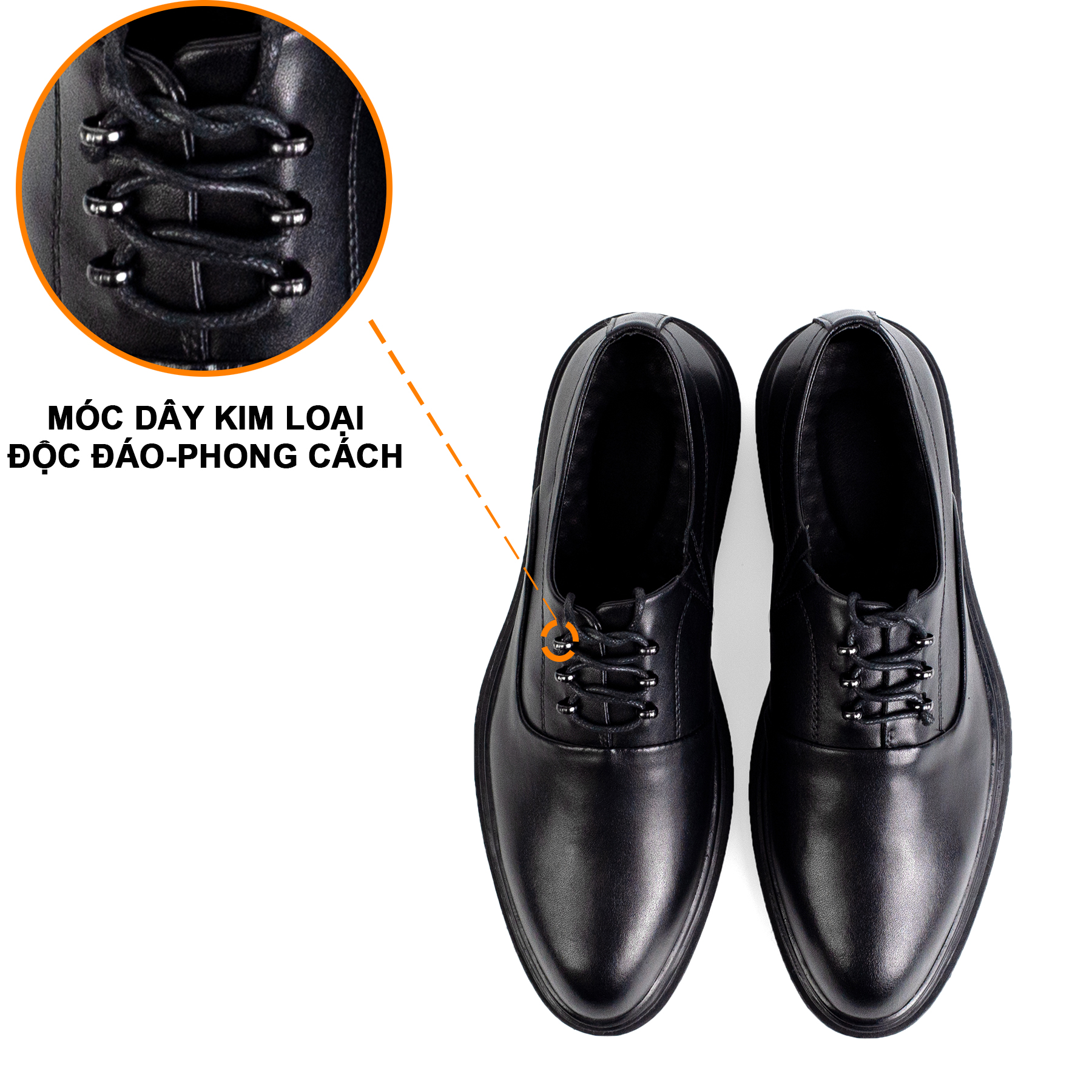 Giày da nam công sở đế cao Bụi Leather G123 - Da bò Nappa cao cấp - Phong cách trẻ trung năng động - Bảo hành 12 tháng