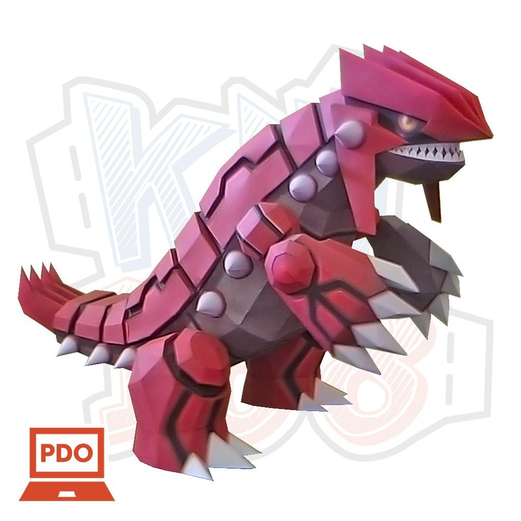 Mô hình giấy Anime Pokemon Groudon