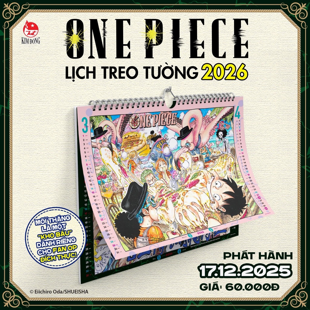 Sách - Lịch Treo tường One Piece 2026 - Kim Đồng