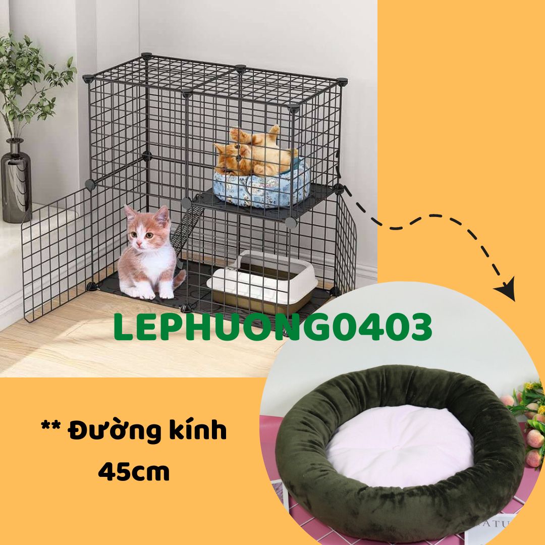 Ổ NỆM NẰM TRÒN DÀNH CHO CHÓ MÈO SIZE 45CM CAO CẤP
